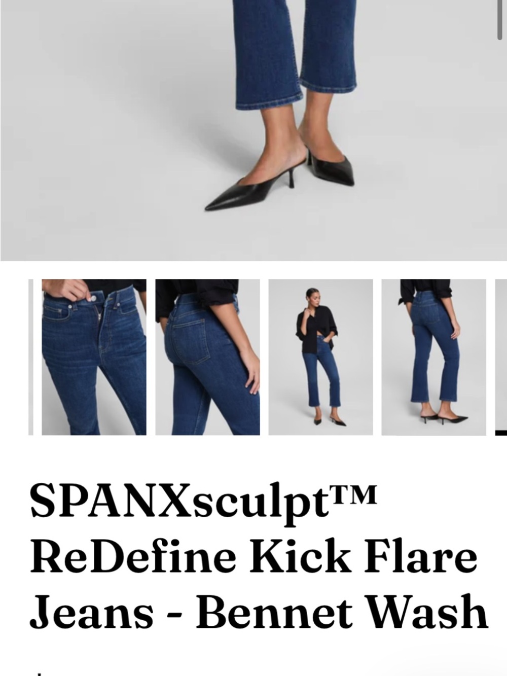 SPANX Blue Cropped Ankle Jeans - Picture 5 of 9